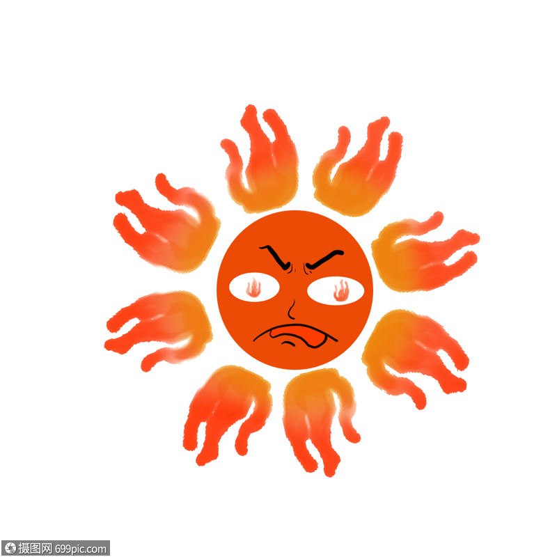 愤怒的太阳火卡通图片