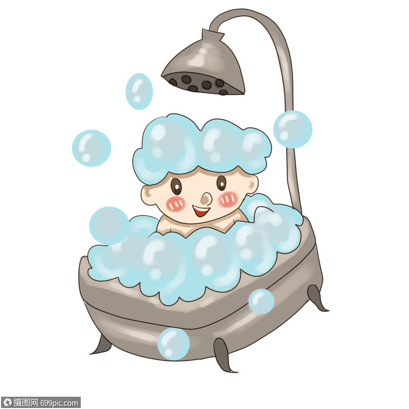 可爱宝宝洗澡沐浴亲子节