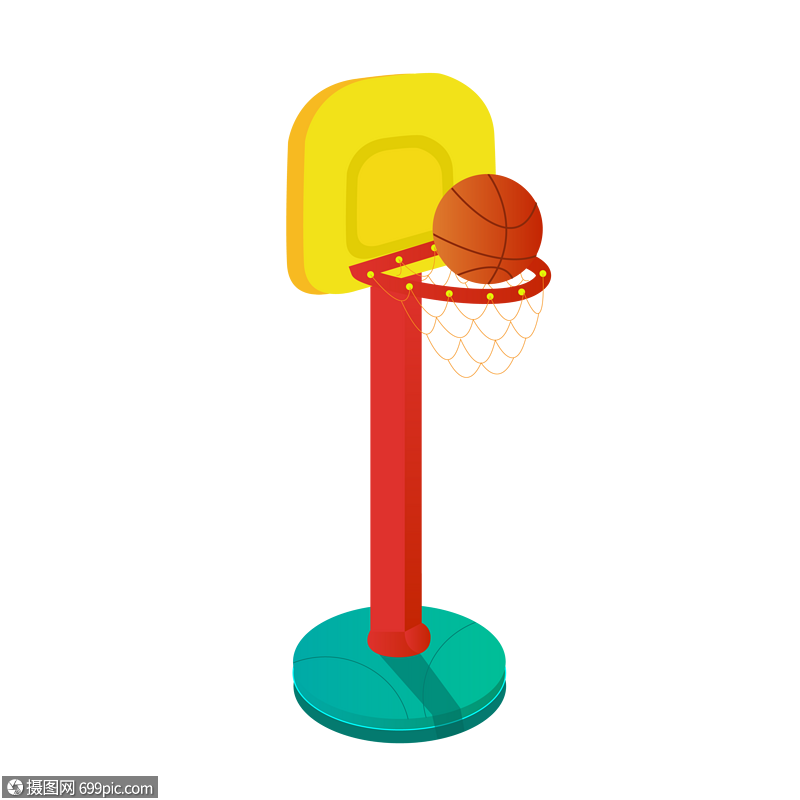 卡通手绘篮球架
