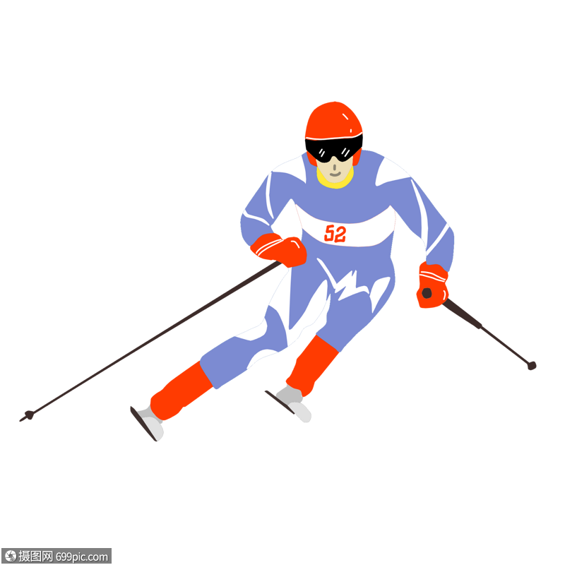 滑雪运动卡通形象图片