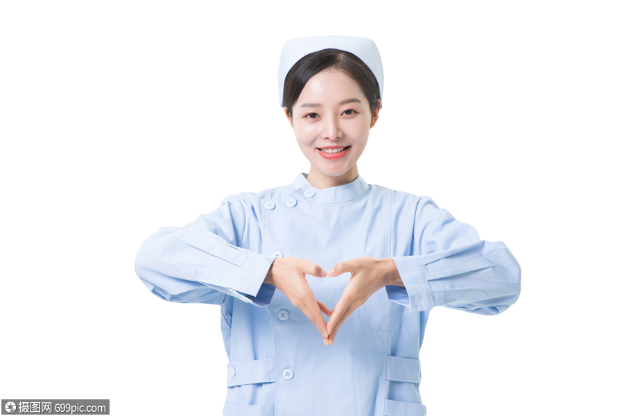 女护士爱心手势人像免抠