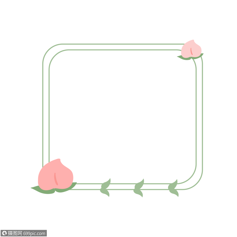 水蜜桃边框水果小清新