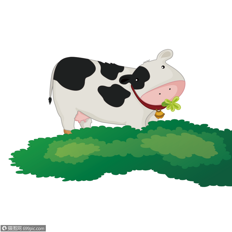 牛吃草动物奶牛高清图片素材