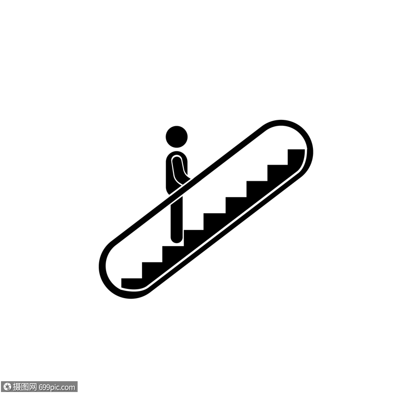 电梯图标扶梯手绘扶梯