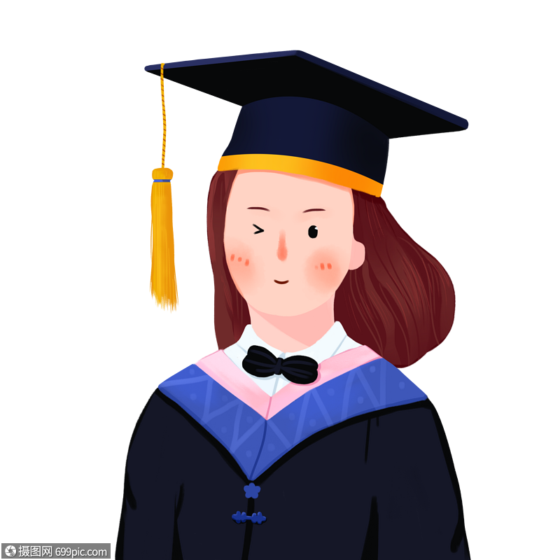 穿着学士服的毕业生