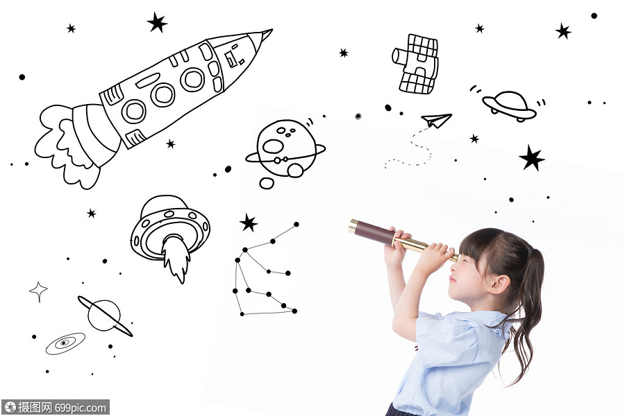 儿童宇宙梦想简笔画61
