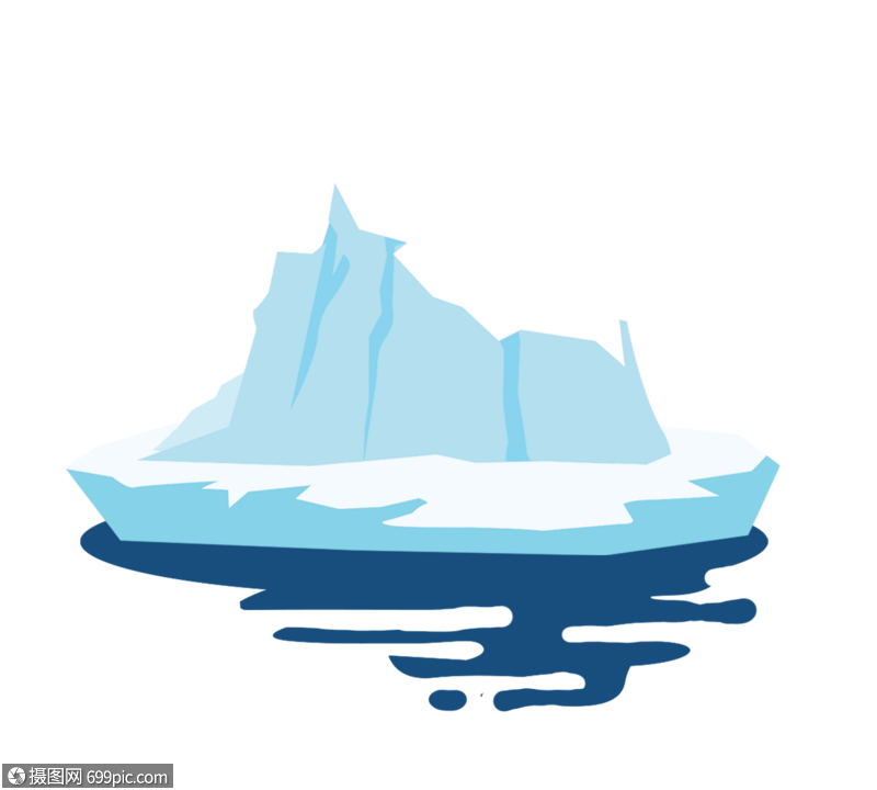 手绘扁平全球变暖气温升高冰川融化