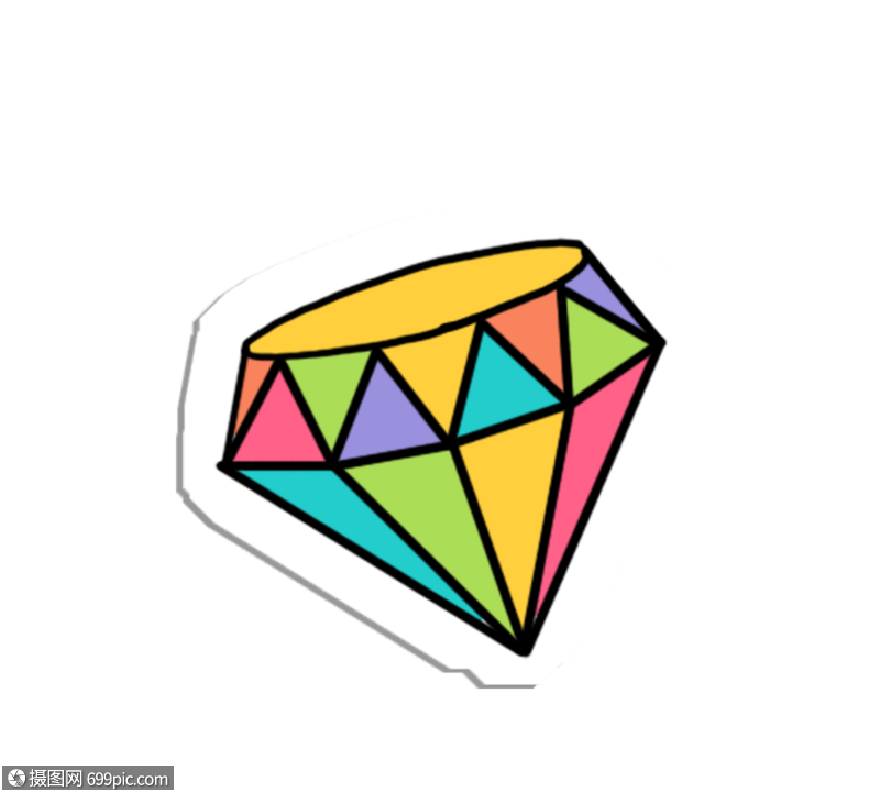 一颗彩色锥形钻石