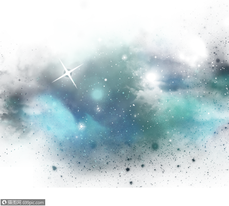 蓝绿色宇宙云彩光效星系星云