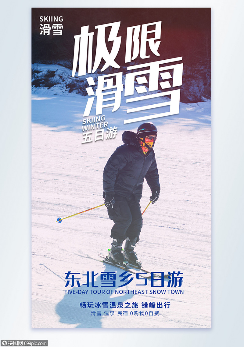 冬季极限滑雪摄影图海报冬季滑雪滑雪场