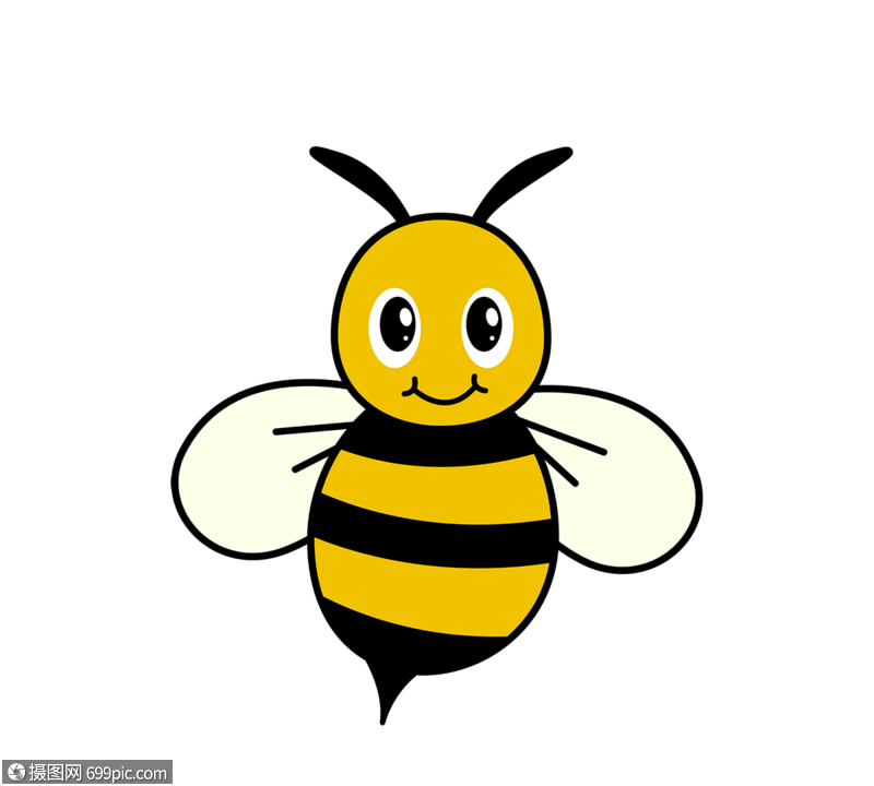 黄色卡通蜜蜂bee卡通形象昆虫