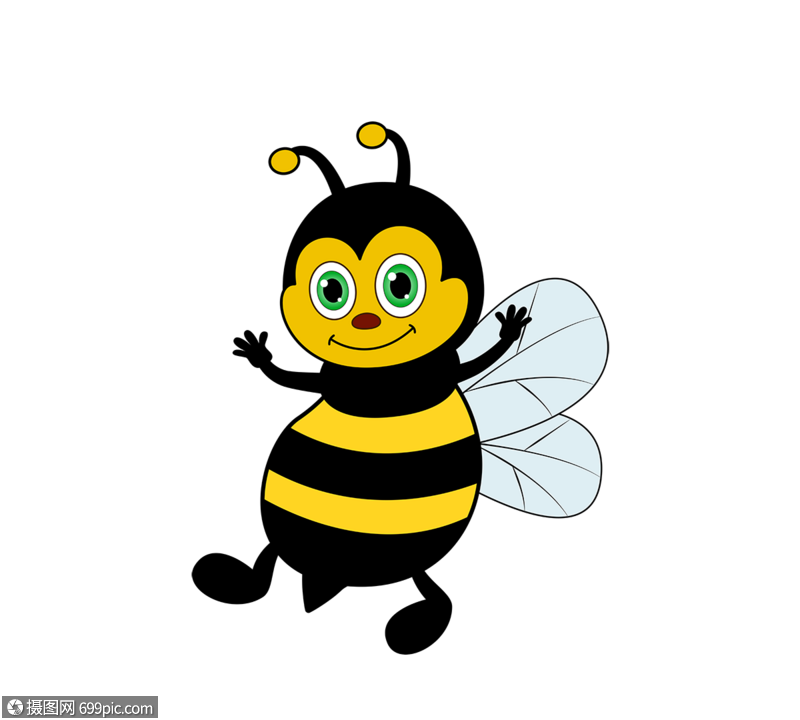 bee卡通形象蜜蜂插图可爱黄色蜜蜂