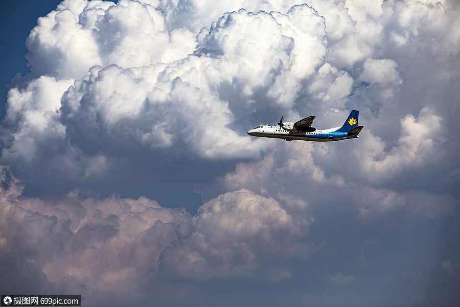 飞机穿云天空风高清图片素材