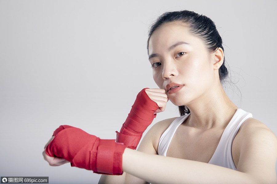 拳击运动健身女性特写年轻有魅力