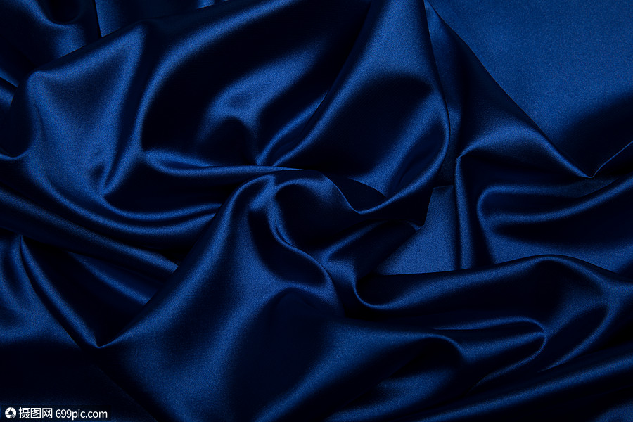 蓝色丝绸背景素材宝蓝绸缎