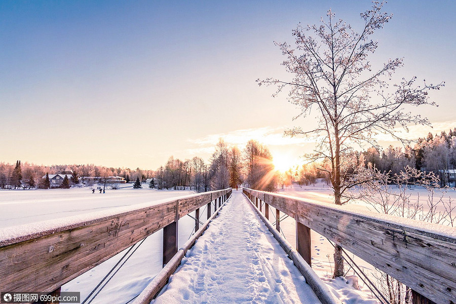 冬季雪花大雪景色图片