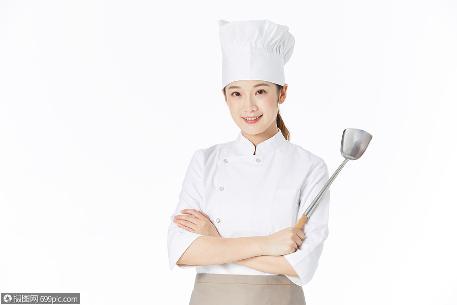 女厨师拿锅铲大厨厨师形象