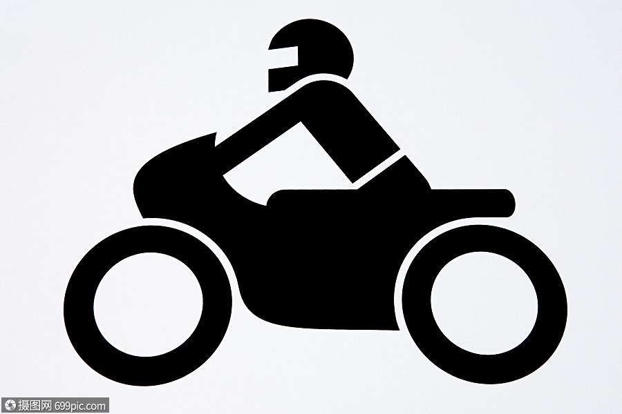 摩托车标志黑色剪影图标