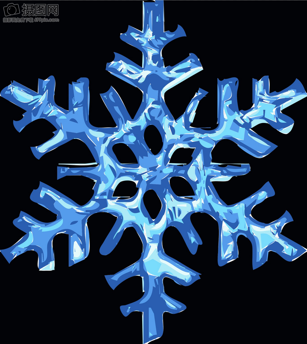 蓝色的雪花图片