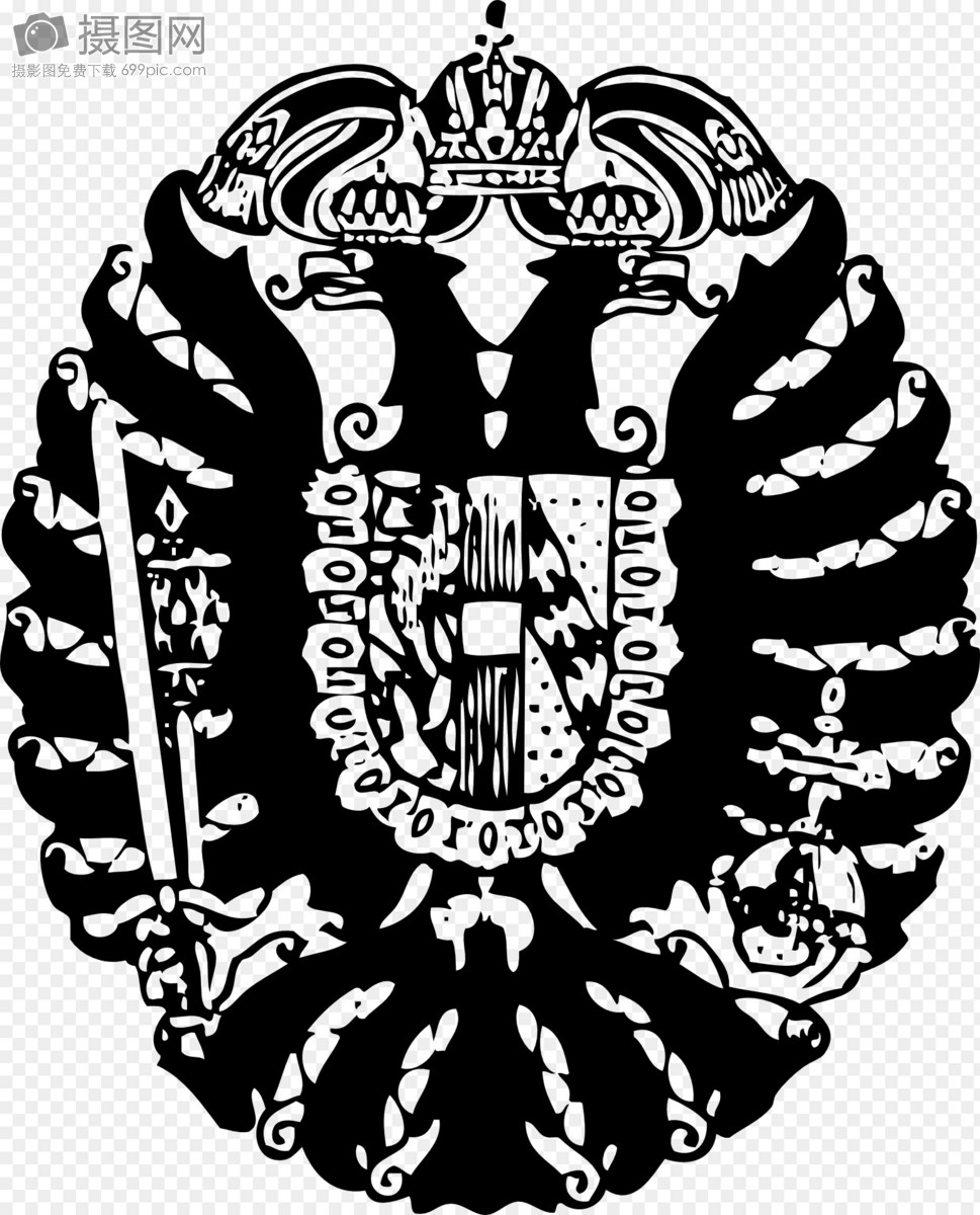 中世纪皇家华丽纹章矢量图