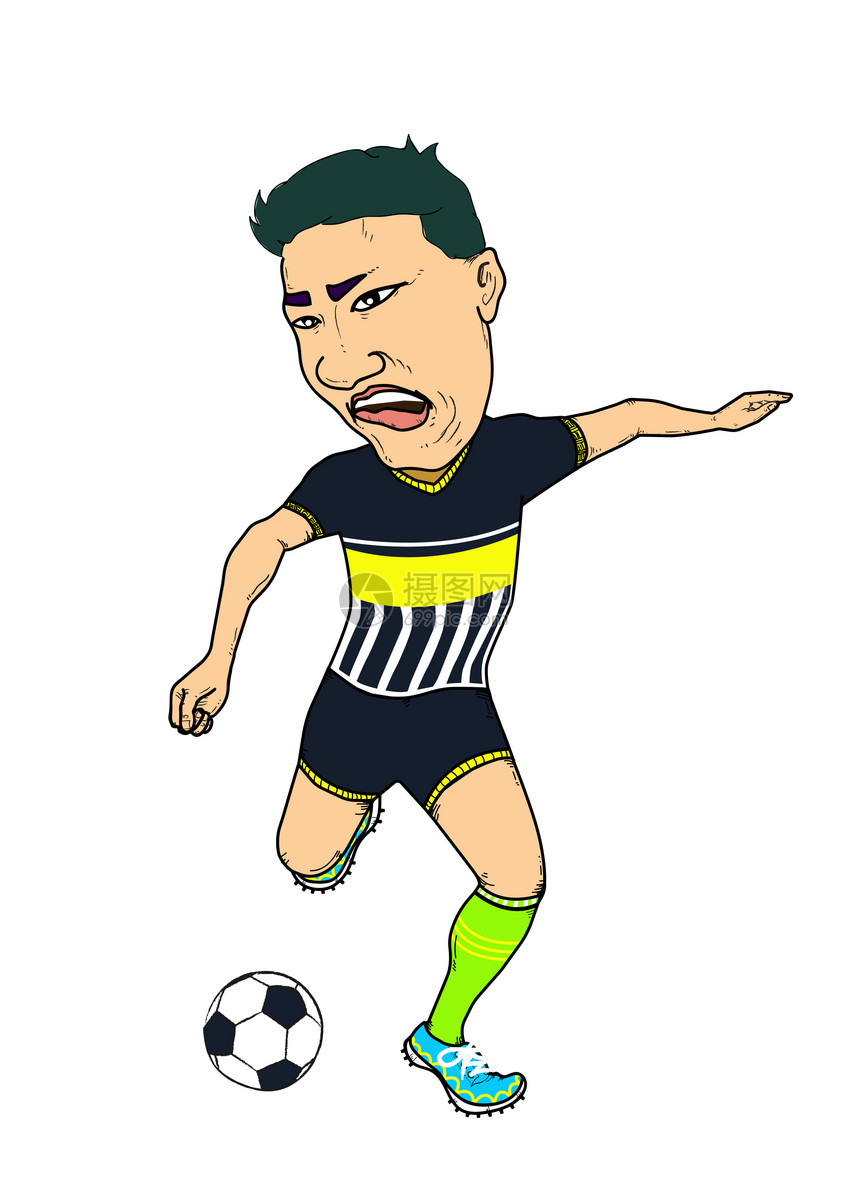 踢足球的运动员