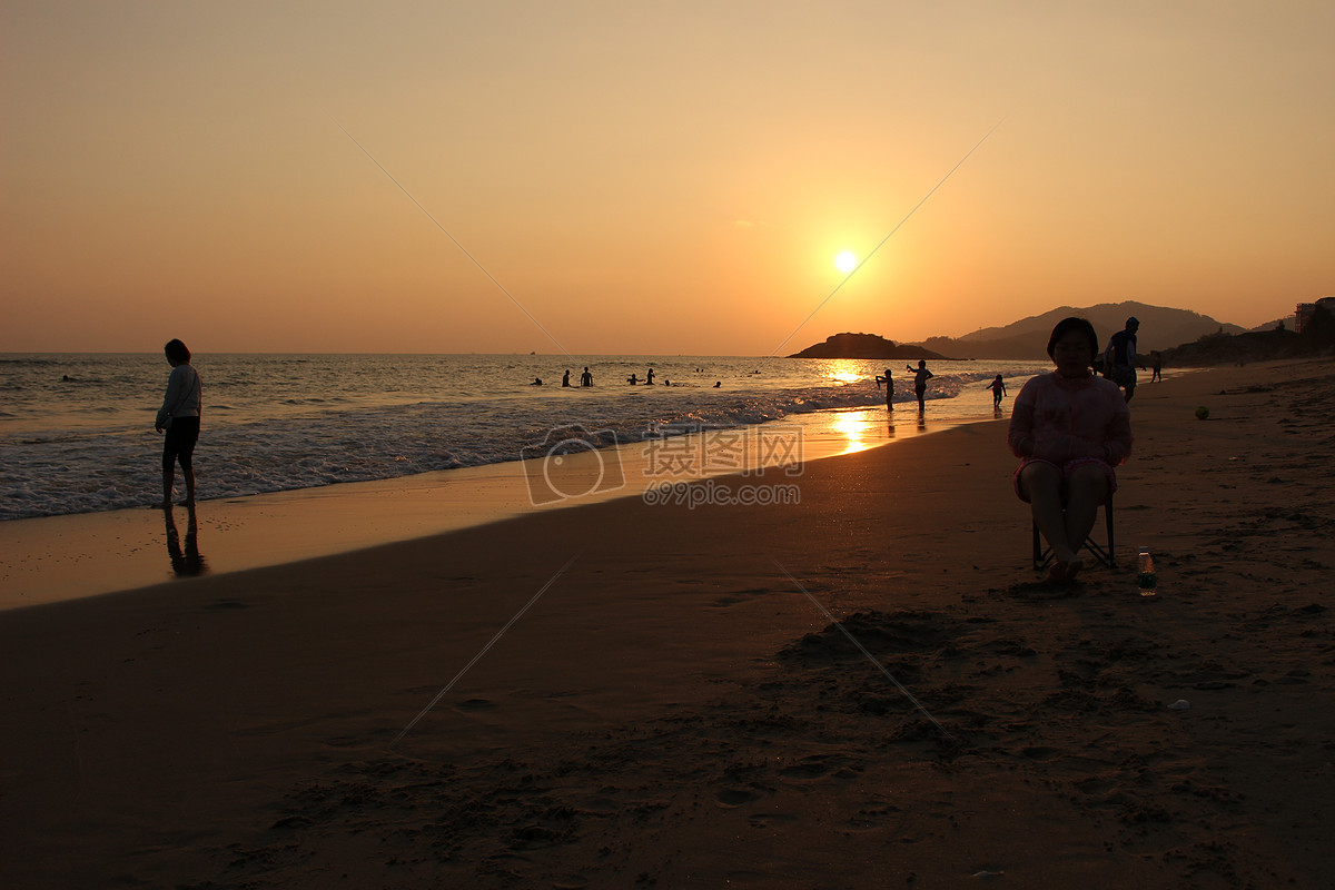 最美不過海邊黃昏夕陽