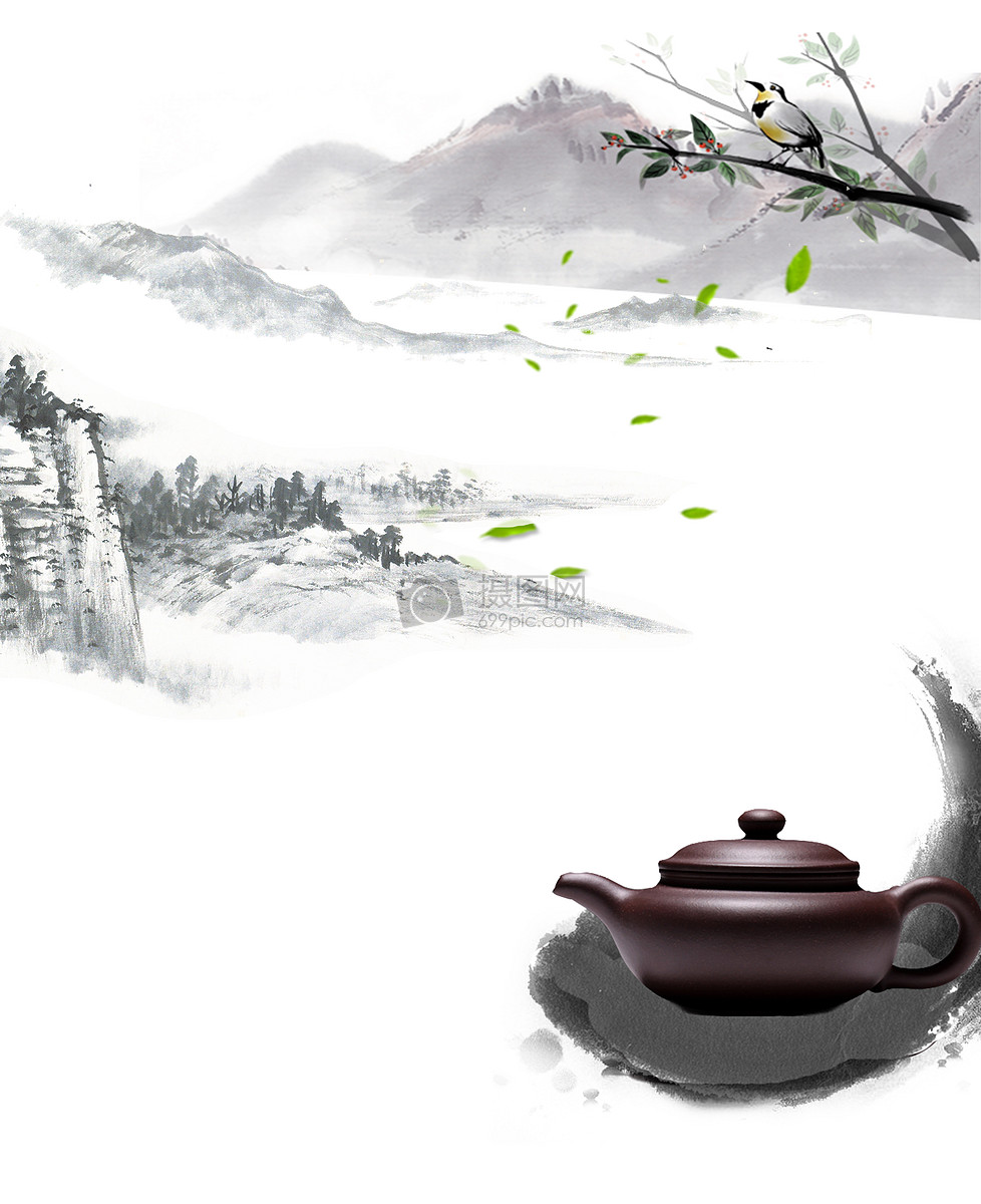 茶文化水墨背景