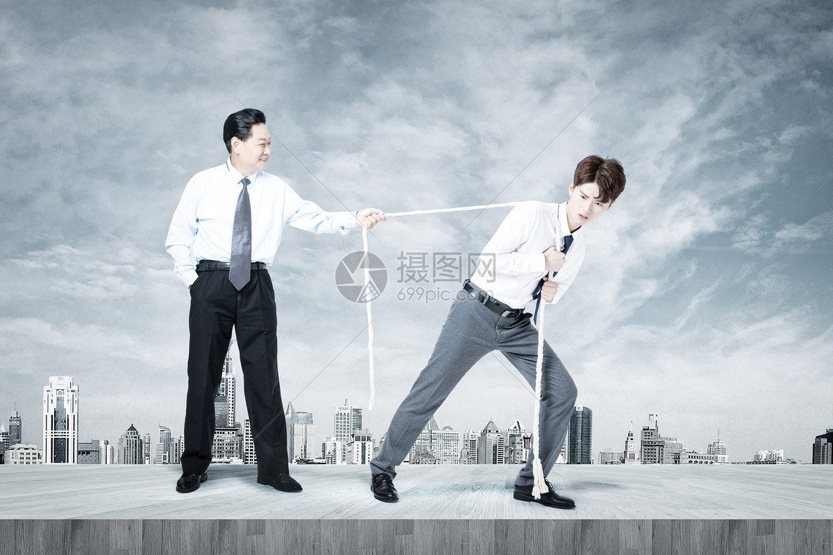 创意背景 商业管理 商务竞争博弈拔河.