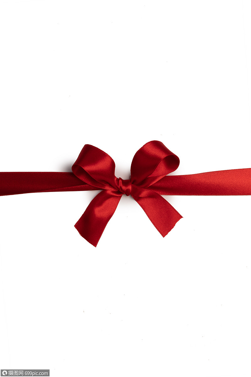 红色缎带蝴蝶结隔离白色背景上红色蝴蝶结隔离白色上假日结华丽的