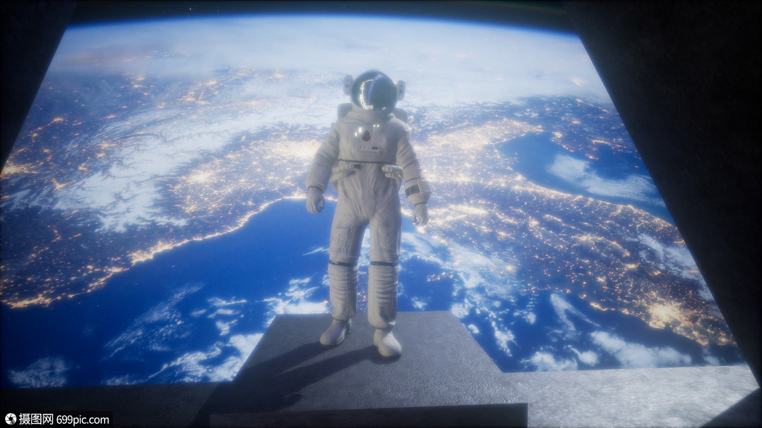 地球附近太空观测站上的宇航员这幅图像的元素由美国宇航局提供地球