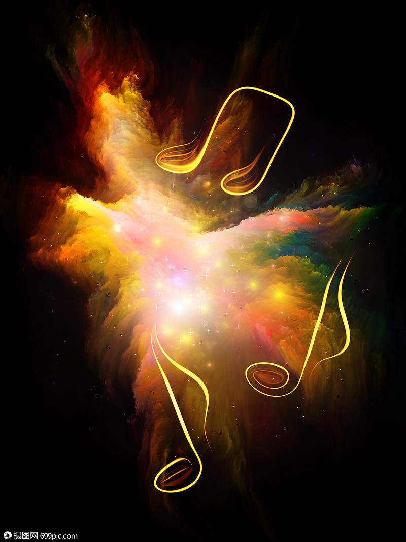 音乐音符明亮的色彩抽象的,音乐,歌曲,情感艺术表现