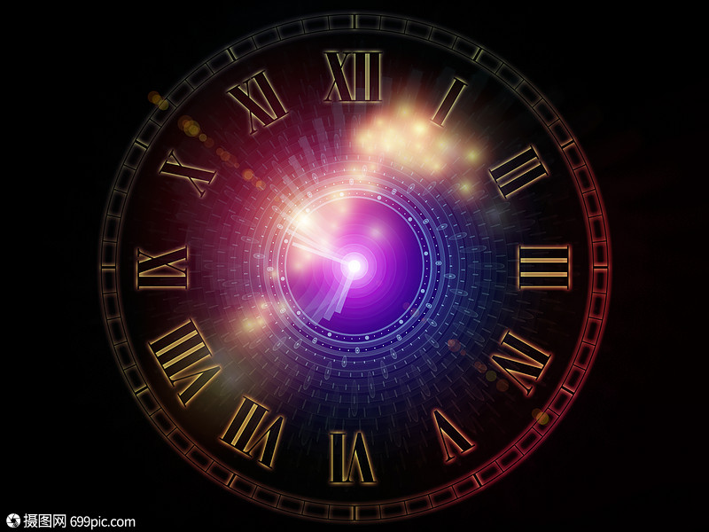 虚拟时钟时间序列的孔由时钟表盘抽象元素构成的,科学教育现代技术
