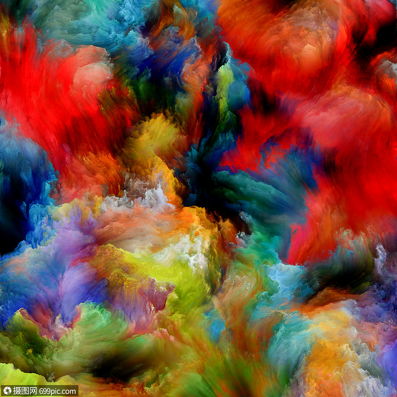 彩绘云系列关于创造力艺术的彩色数字油色的创造的