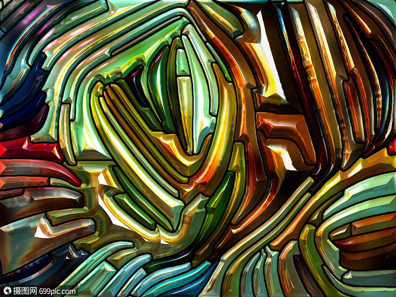 液体图案系列彩色璃的背景让人联想自然美灵上的新艺术