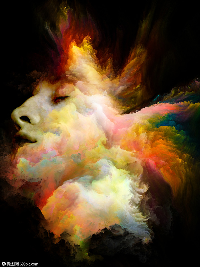 超现实主义肖像系列关于人与抽象形式相互作用的艺术研究怀孕个人