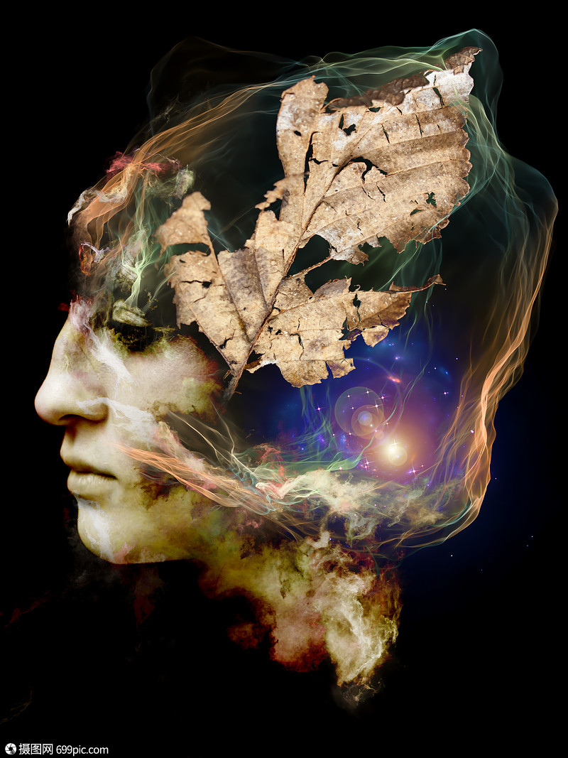 超现实的尘埃肖像系列分形烟雾女肖像灵想象力艺术上的构成
