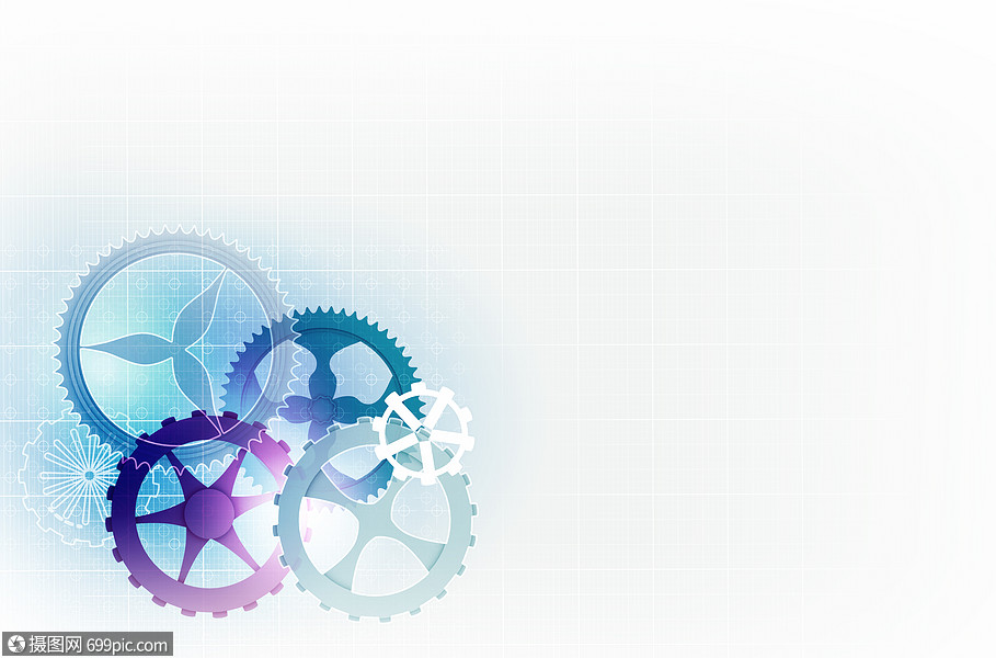 齿轮背景图像背景图像与彩色齿轮机构白色背景机械的工业的