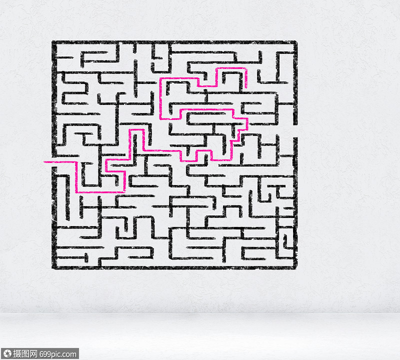 抽象迷宫白色背景下绘制抽象迷宫找解决办法令人困惑令人费解的事