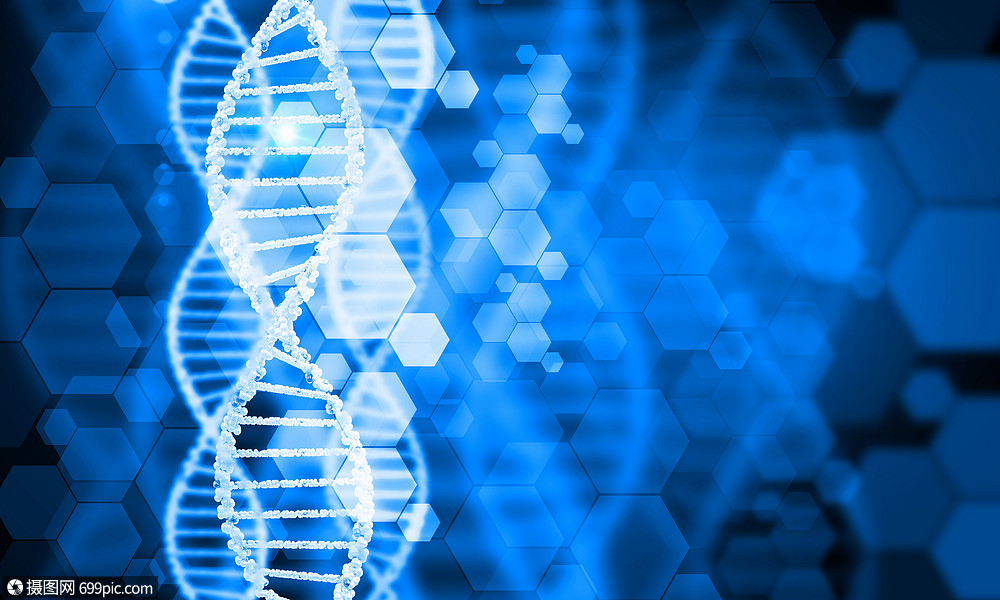 dna分子数字蓝色图像的dna分子技术细胞研究