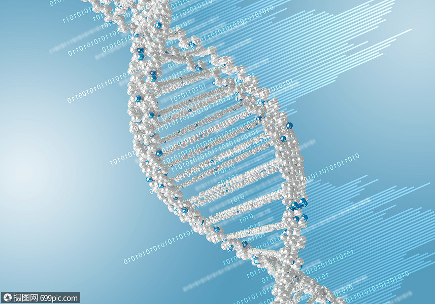 dna链彩色背景上dna结构的数字插图