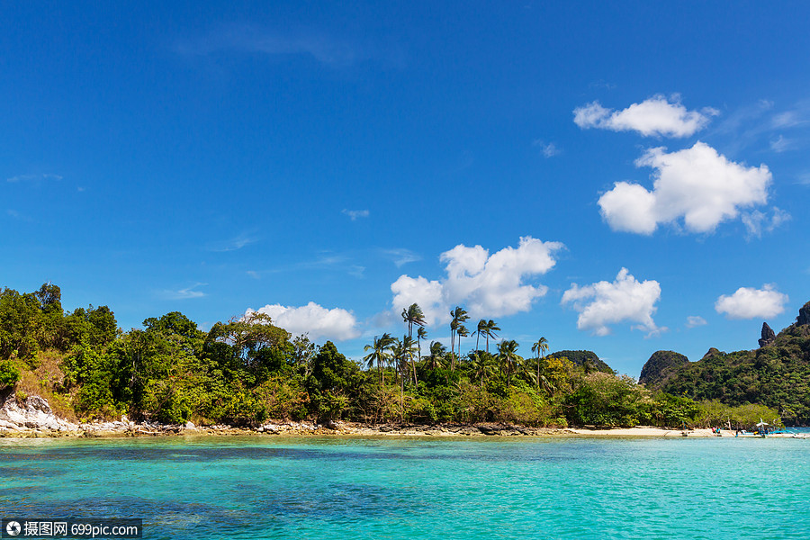令人惊叹的海景海湾山区岛屿,巴拉望,菲律宾