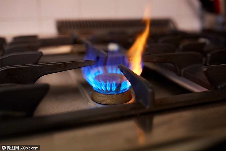 厨房烹饪燃烧煤气炉火焰燃烧煤气炉火焰