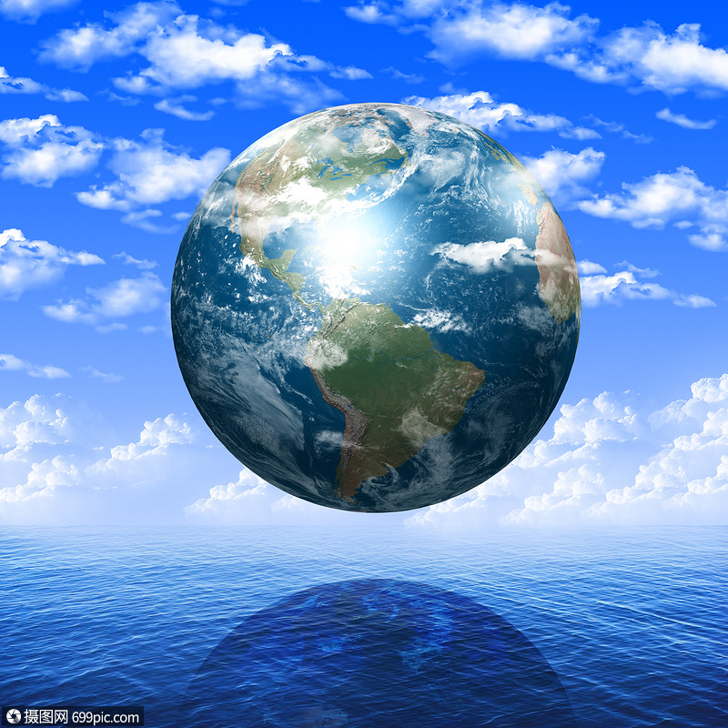 们自己的地球环境保护的象征蓝色海洋