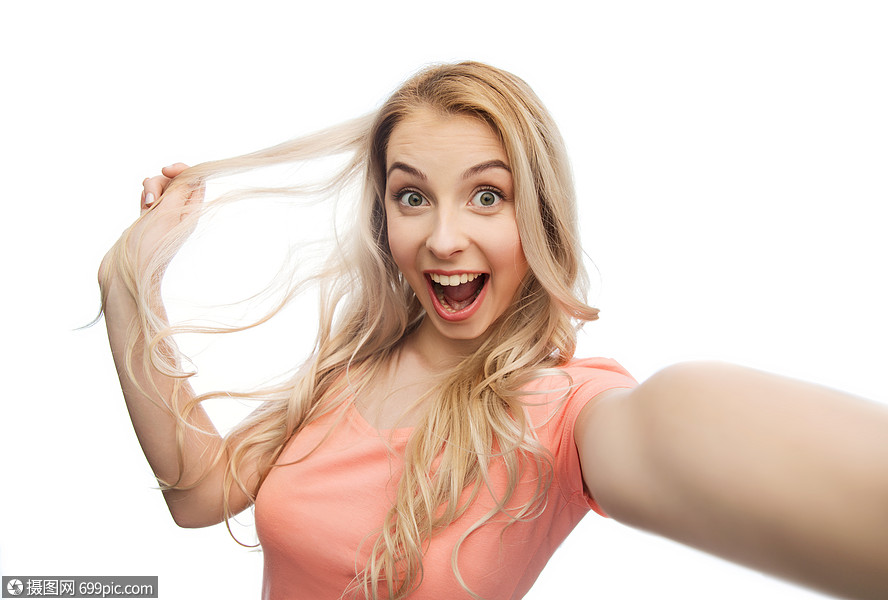 照片 外国人像 情感,表情人的快乐微笑的轻女人十几岁的女孩自拍.jpg