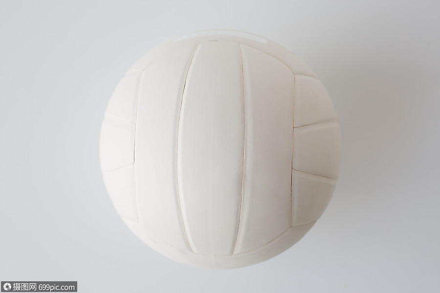 运动健身游戏运动设备物体的白色排球球的特写