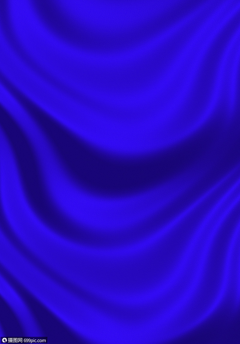 质地明亮的蓝色丝绸特写插图皱巴巴的