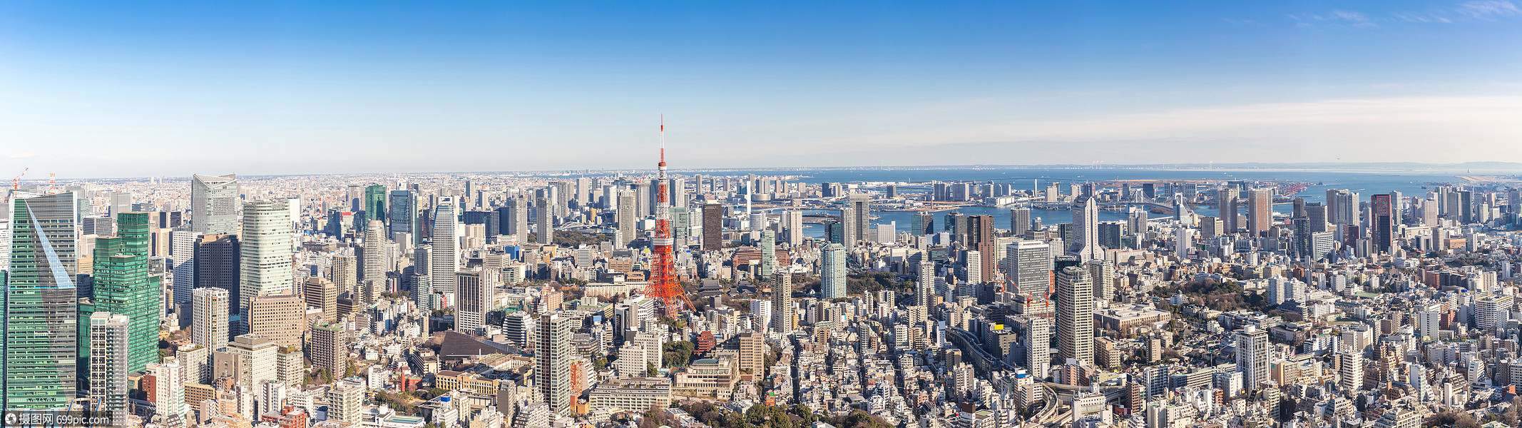 东京塔与天际线东京日本全景
