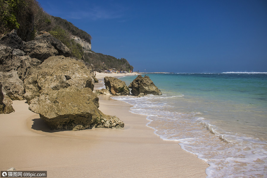 美丽的夏日海滩风景照片美丽的夏日海滩景色