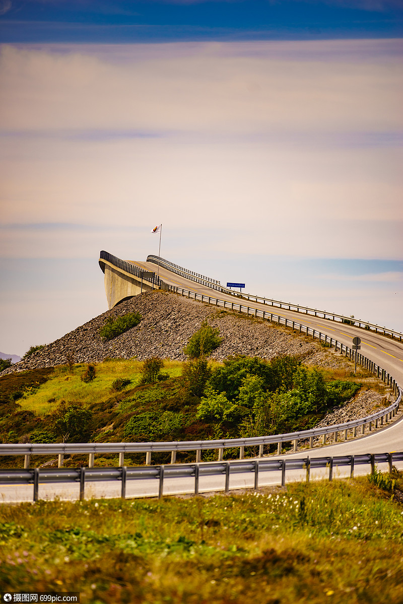 世界著名的大西洋路桥挪威欧洲挪威风景道旅游景点挪威的大西洋路