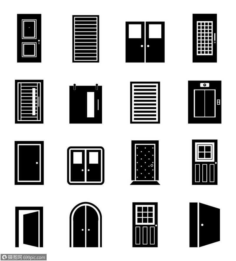 套门的图标矢量插图绘画系列